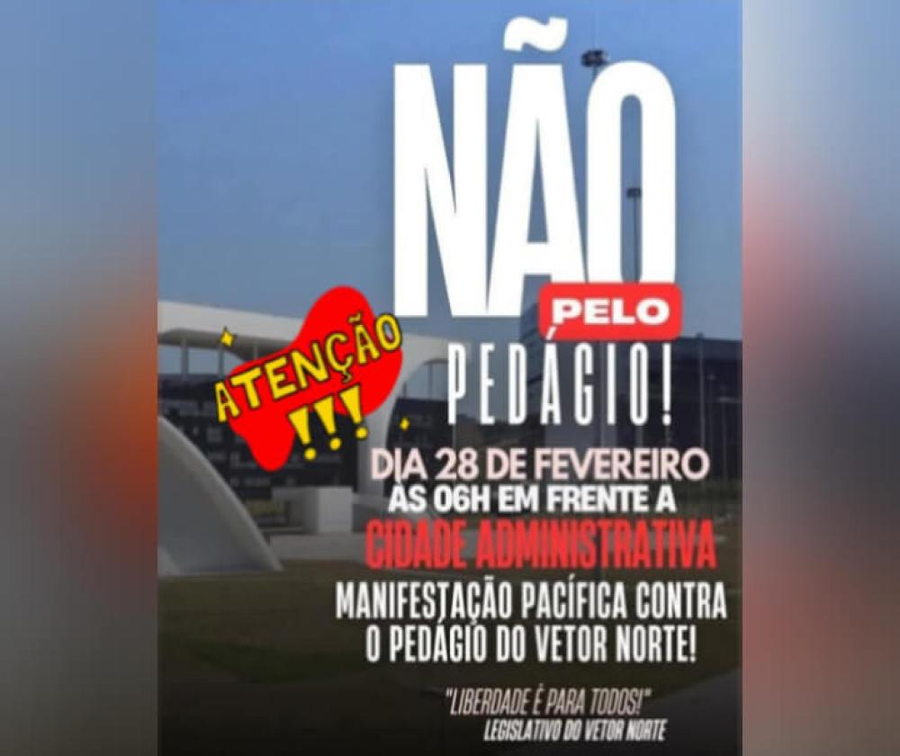 Protesto contra pedágios no Vetor Norte será realizado na Cidade Administrativa
